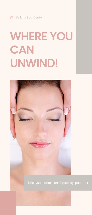 Free Spa Center Roll Up Banner Template to Edit Online