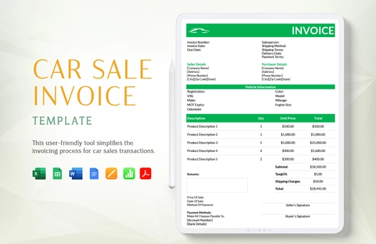 Car Sale Invoice Template