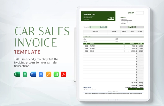 Car Sales Invoice Template