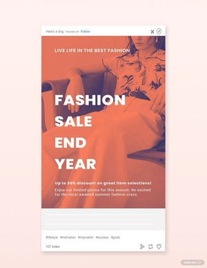 Minimalistic Fashion Sale Tumblr Post Template