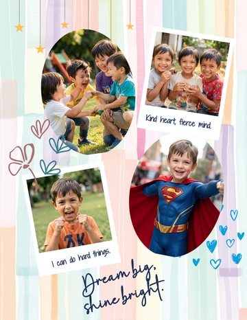 Free Vision Board For Kids Template to Edit Online