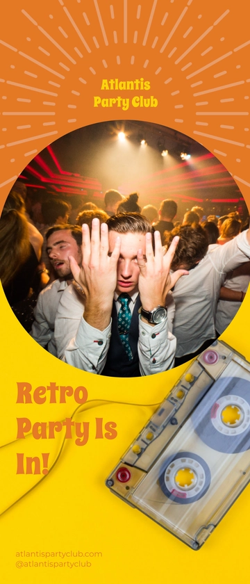 Free Retro Stars Party Club Rollup Banner template to Edit Online