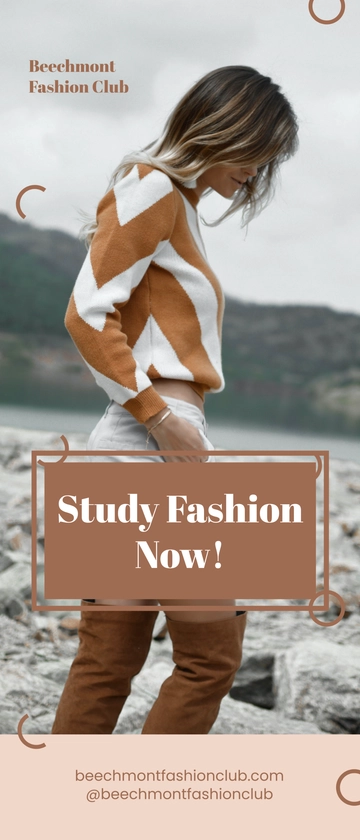 Free Fashion Club Rollup Banner template to Edit Online