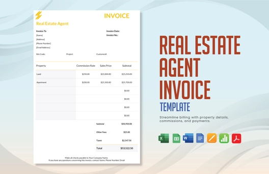 Real Estate Agent Invoice Template