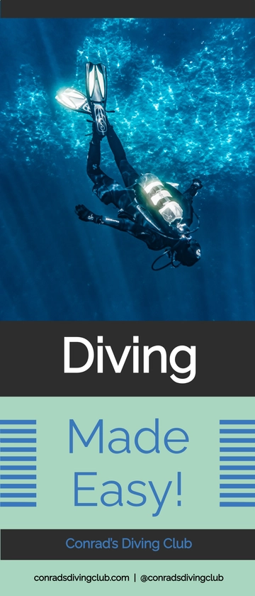 Free Summer Diving Club Rollup Banner Template to Edit Online