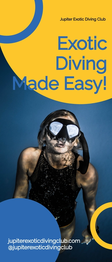 Free Exotic Diving Club Rollup Banner Template to Edit Online