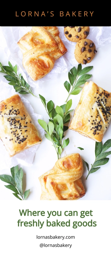 Free Bakery Food Rollup Banner Template to Edit Online