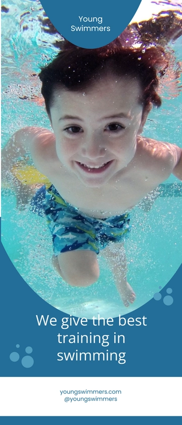 Free Kids Swimming Training Roll Up Banner Template to Edit Online