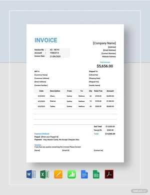 Trucking Company Invoice Template