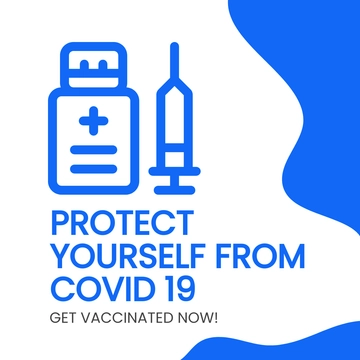 Free Covid 19 Vaccine Available Linkedin Post Template to Edit Online