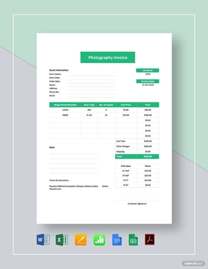 Event Photography Invoice Template Event Photography Invoice Template