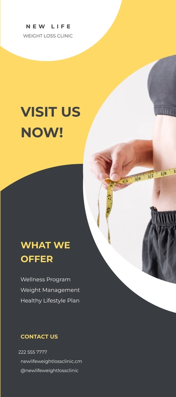 Free Weight Loss Clinic Rack Card Template to Edit Online