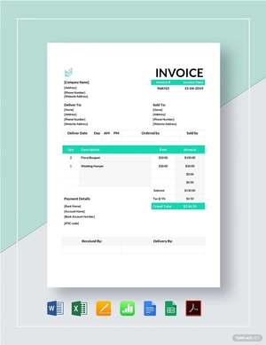 Flower Shop Invoice Template