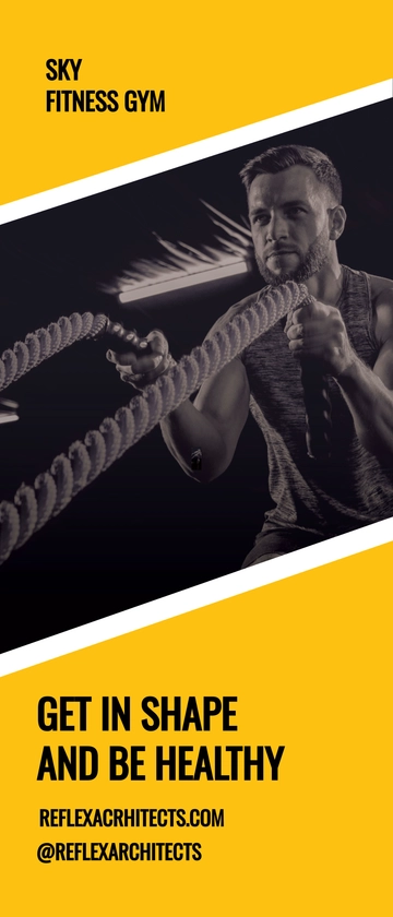 Free Modern Gym Roll-Up Banner Template to Edit Online