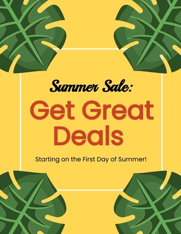 Free First Day of Summer Sale Flyer template to Edit Online