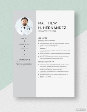 Ambulatory Nurse Resume