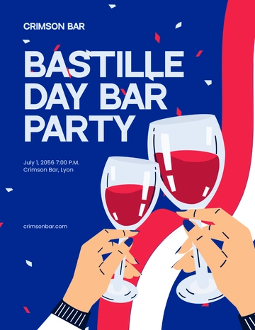 Free Bastille Day Bar Party Flyer Template to Edit Online