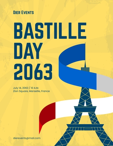 Free Vintage Bastille Day Flyer Template to Edit Online