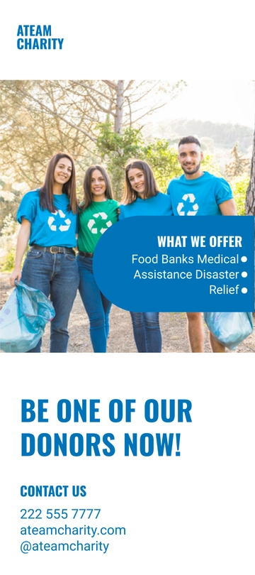 Free Sample Charity Rack Card Template to Edit Online