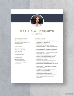 Art Librarian Resume