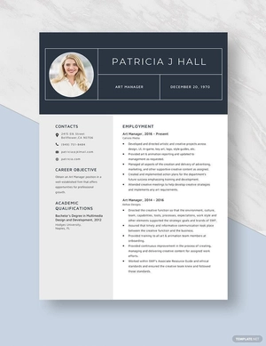 Art Manager Resume