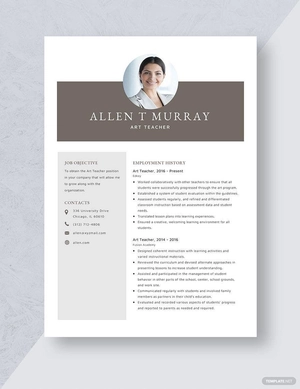 Art Teacher Resume