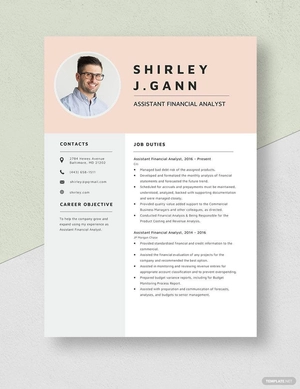 Assistant Financial Analyst Resume