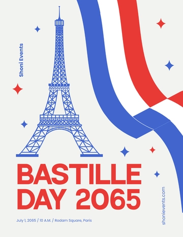 Free Modern Bastille Day Flyer Template to Edit Online