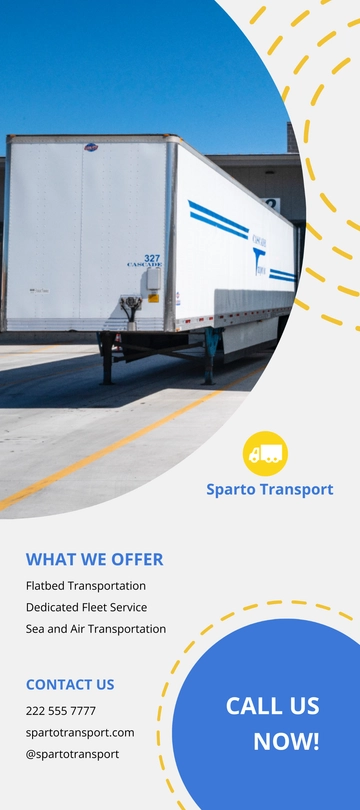 Free Transport Company Rack Card Template to Edit Online