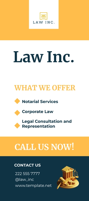 Free Legal Lawyer Rack Card Template to Edit Online