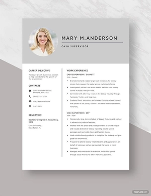 Cash Supervisor Resume