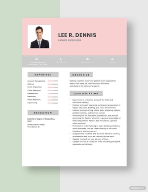 Cashier Supervisor Resume