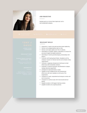 Casino Floor Supervisor Resume