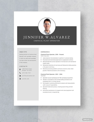 Chemical Plant Operator Resume