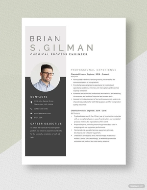 Chemical Process Engineer Resume