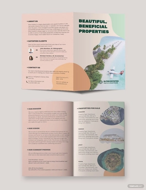 Resort Vacation Rental Bi-Fold Brochure Template