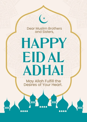 Free Happy Eid Al Adha Card Template to Edit Online