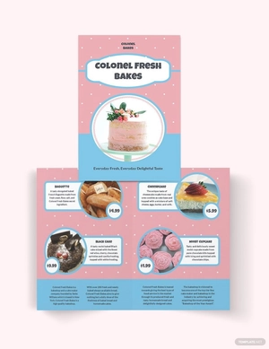 Cake Bakery Bi-Fold Brochure Template