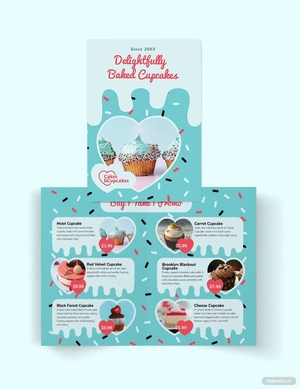 Cupcake Bakery Bi-Fold Brochure Template