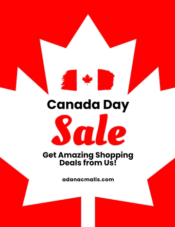 Free Canada Day Sale Flyer Template to Edit Online