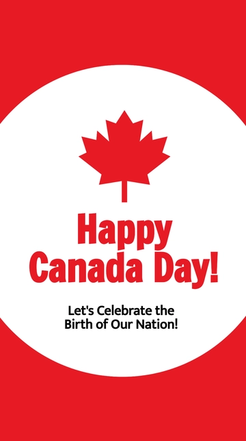 Free Happy Canada Day Whatsapp Post Template to Edit Online