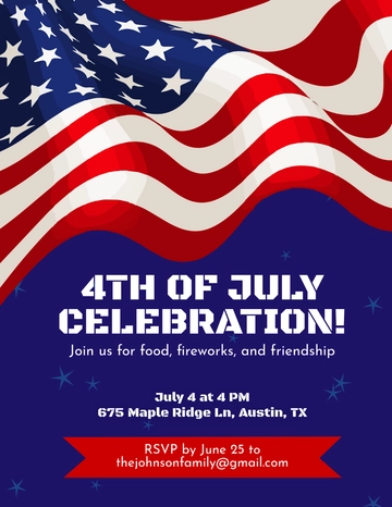 Free 4th Of July Invitation Flyer Template to Edit Online