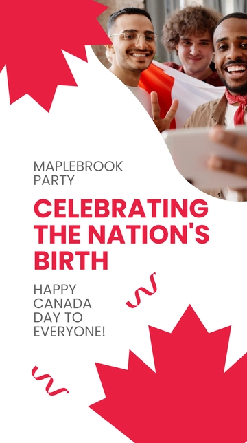 Free Canada Day Party Whatsapp Post Template to Edit Online