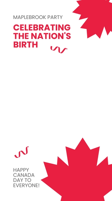 Free Canada Day Party Snapchat Geofilter Template to Edit Online