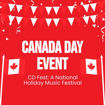 Free Canada Day Event Instagram Post Template to Edit Online