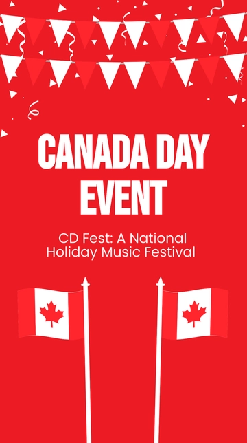 Free Canada Day Event Whatsapp Post Template to Edit Online
