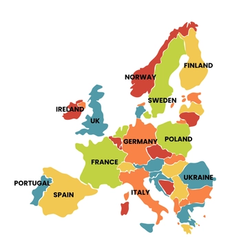 Free Political Europe Map Clipart Template to Edit Online