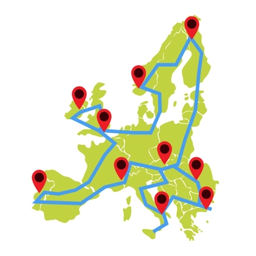 Free Europe Road Map Clipart Template to Edit Online