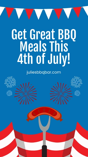 Free 4th Of July Bbq Whatsapp Post Template to Edit Online