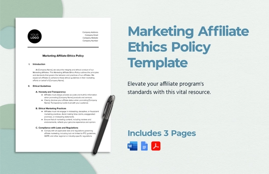 Marketing Affiliate Ethics Policy Template Marketing Affiliate Ethics Policy Template